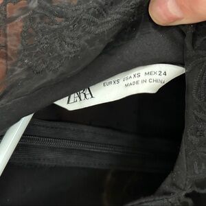 Zara Elegant Black Floral Dress